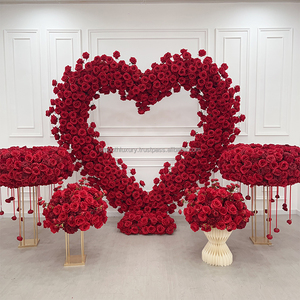 อุปกรณ์จัดงานแต่งงาน ช่อดอกไม้สีม่วง ลูกบอลดอกกุหลาบ ผนังดอกไม้ประดิษฐ์จากผ้าไหมลาเวนเดอร์ - Product Image 5