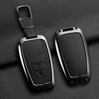 Nouvelle coque de protection pour clé de voiture en alliage de zinc et cuir pour Toyota CHR Hilux Fortuner Land Cruiser 200 Camry Corolla Crown RAV4 Highland