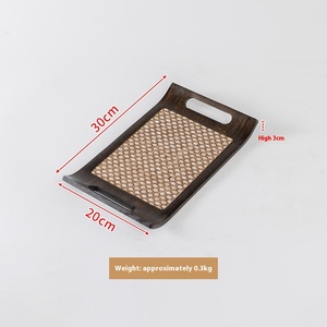 Khay tre và gỗ cao cấp với bề mặt retro và sang trọng với màu trơn, thích hợp cho bánh ngọt, bánh ngọt và thực phẩm. - Product Image 6