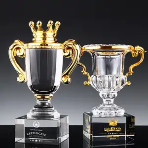 New Arrival Crown Design Sport Cup Trophy Crystal Championship Trophy Manufacturer