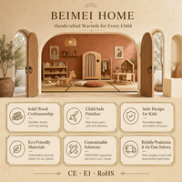 Ensemble de chambre à coucher pour enfants de style bohème personnalisé, armoire à portes arquées, bureau |   Beige sable terracotta |   Usine de mélamine OEM