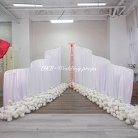 Ensemble d'arches blanches en forme de vague pour décoration de mariage en extérieur, toile de fond, 1 paire de supports en fer en forme de S pour décoration de scène