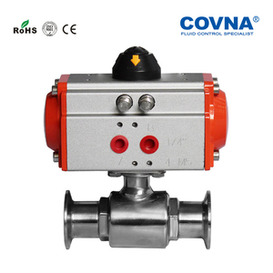 Válvula de Bola Neumática Sanitaria Covna AC 220V de Acero Inoxidable de 2 Vías, Válvula de Cilindro Neumática OEM DN25 de 1 Pulgada con Abrazadera Triple - Product Image 5