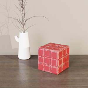 Số lượng lớn tùy chỉnh nghệ thuật Thiết kế sứ sáng tạo 3D khối màu đỏ Hương chủ gốm kim cương Vuông Rubik của Cube hương Burner buồng - Product Image 5