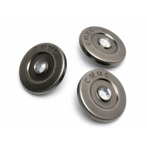 Boutons à pression en alliage de zinc de 12 mm avec logo personnalisé, placage et décoration en strass personnalisée pour jeans - Product Image 1