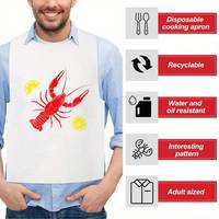 Bavoirs jetables personnalisés en plastique pour adultes, imprimés sur mesure, pour restaurant (homard, crabe)