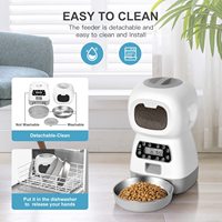 Distributeur automatique de nourriture intelligente pour animaux de compagnie, 3,5 l, pour chats et chiens, minuterie, bol en acier inoxydable, alimentation automatique pour chiens et chats, fournitures pour animaux de compagnie