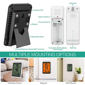 Thermomètre numérique, jauge de température, moniteur d'humidité, hygromètre, mesureur d'humidité avec rétroéclairage, niveau de confort MAX/MIN - Product Image 5