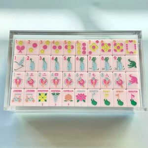 Modern Waf Green American Mahjong Set 160 Pcs Portable Acrylic <b>Tiles</b> - Product Image 2