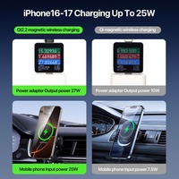 Chargeur de voiture sans fil magnétique à charge rapide Qi2.2 25W avec aimants N54 Support de téléphone pour voiture OJD-SV28