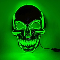 Masque lumineux à LED pour Halloween Cosplay Bleu Rouge Lueur lumineuse Effrayant Squelette Démon Crâne Masque adulte d'Halloween pour fête de vacances