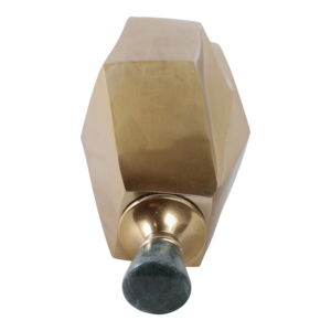 Vaso geometrico in metallo con coperchio in pietra per decorazioni da tavolo e arredamento casa - Product Image 6