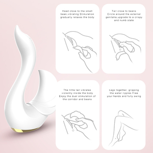 LIL MERMAID Nuovo Vibratore a Forma di Cigno per Donne, Stimolatore del Punto G e del Clitoride, Massaggiatore con Modalità di Vibrazione e Suzione - Product Image 4