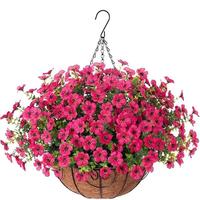 Arrangement floral multicolore de pétoniennes artificielles suspendues pour balcon, véranda, intérieur, patio, décoration de porte d'entrée