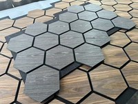 Panneaux acoustiques hexagonaux en bois de haute qualité, placage acoustique en bois, placage PVC, panneaux acoustiques hexagonaux en bois, installation facile, bricolage, Akupanels