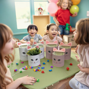 กล่องของขวัญทรงกลมทรงถังทรงกลม<span class=keywords><strong>3</strong></span>ชิ้นลายแมวกล่องของขวัญวันเกิดสำหรับเด็กกล่องของขวัญวันเกิด - Product Image 2