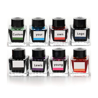Bouteille en verre à encre encreur, 20 couleurs, édition de luxe, flux fluide, noir, bleu, rouge, pour stylo-plume