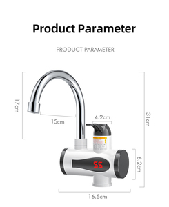 3000W 110V/220V Instant Electric Hot Water Faucet LED Display Stainless Steel <b>Heating</b> <b>Element</b> IPX4 Waterproof Under-Sink Hotel - Product Image 6