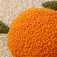 Housse de coussin Sanhome à motif orange brodé, faite à la main, en polyester tufté, pour canapé de salon, vente en gros OEM