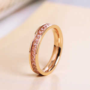 18K PVD Gold Plated Stainless Steel Channel <b>Set</b> <b>Square</b> CZ Ring | Multicolor Options | Waterproof Stackable Fashion Jewelry - Product Image 4