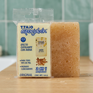 Esponjabon Spugna per Sapone 2-in-1 all'Avena |   Strumento da Bagno Esfoliante e Detergente per il Corpo Lavabile - Product Image 3