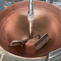 Mélangeur planétaire entièrement automatique, cuiseur à sucre, cuve de cuisson industrielle en cuivre à enveloppe pour la fabrication de bonbons, de caramel, de confiture et de sirop