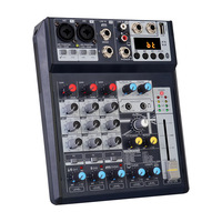 Vente chaude PRO Audio DJ Music Equipment 6CH Mini mélangeur audio pour la diffusion en direct avec USB