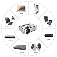 Projecteur CHEERLUX 1080p ATV HD USB VGA AV Port pour casque Vidéo Jeu Lcd Led Proyector 4k Smart Projecteur de plafond