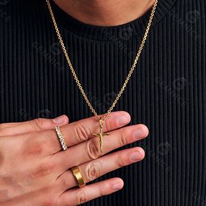 Gemnel kalung liontin pria lapis rhodium emas 18k perak murni 925 kualitas tinggi - Product Image 4