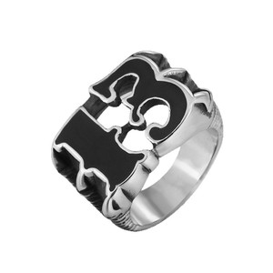 Anillo de Acero Inoxidable para Hombre, Número 13, Diseño Irregular Rojo y Negro, SA1224, Joyería de Regalo - Product Image 5