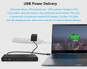 2023 mới nhất 15-Port USB 3.1 Loại C kép 4k phổ Docking Station W/giao hàng điện, ổ cứng Dock CE FCC - Product Image 4