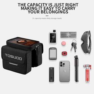 Bolsa para Tubo Superior de Bicicleta TOSUOD 2L de Doble Lado con Acceso Directo, Pantalla Táctil para Teléfono de 17 Pulgadas, Ligera, Duradera, con Cierre para Ciclismo - Product Image 6