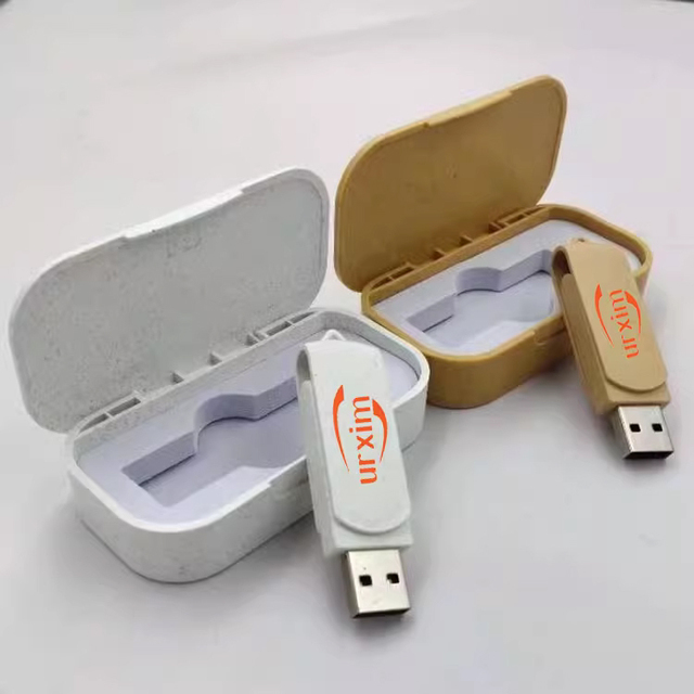High Speed USB 2.0/3.0 Flash Drive 16GB Wheat Straw Swivel 32Gb 64GB Pendrive Usb Memory Stick Custom Logo