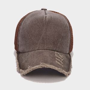 BSCI Factory Wholesale Blank Distressed 5 Panels Mesh Baseball Caps Custom Trucker Hats - Product Image 5