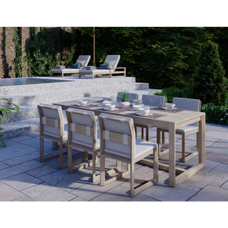 New design luxury hotel patio teak wood outdoor furniture garden dining table and chair