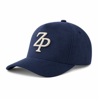 Casquettes de baseball en coton pur bleu marine et crème, avec logo monogramme brodé en 3D, sans couture, front structuré, réglables, certifiées CE, vente en gros