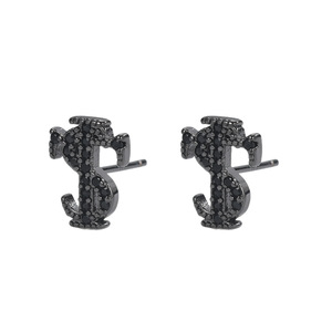 Stk Letter Full Diamond Stud Earrings 925 Sterling Silver Unisex Everyday Wear - Product Image 5