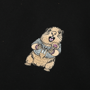 Áo nỉ thêu hình chú heo đất thay đổi màu sắc cực tím Áo Thun Cổ Dài Tay mùa thu phong cách mùa đông - Product Image 6