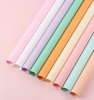 Kertas Oya Polos untuk Pembungkus Bunga Segar Gaya Korea Tahan Air Kertas Warna Solid Macaron Bahan Pembungkus Kado