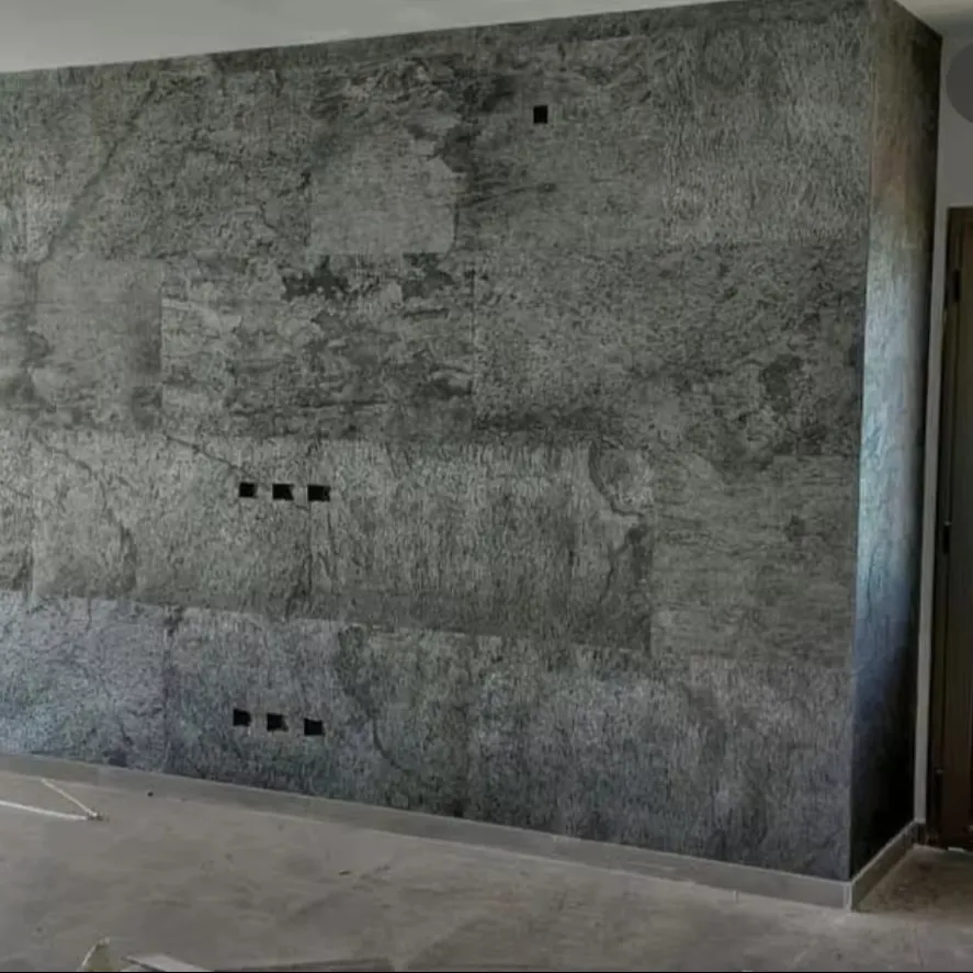 Stonemarkt Super Light Grey Silver Shine Slate Stone 100% Natural Stone Thin Stone Slab for Home Furniture Tops