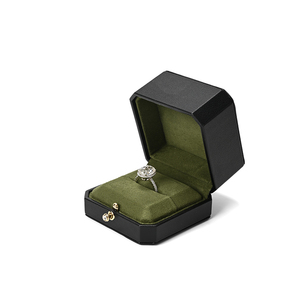 FANXI. Venta al por Mayor de Cajas de Joyería Modernas Octogonales de Cuero PU, Caja Organizadora de Anillos de Microfibra Personalizada de Lujo - Product Image 4