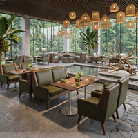Ensembles de mobilier de restaurant moderne sur mesure, sièges de banquette pour café fast-food, canapé en cuir, tables et chaises de salle à manger pour usage hôtelier