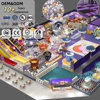 Peralatan Playground Indoor Besar Khusus Tema Laut SEA Q Ocean Space dengan Tiga Seluncuran Spiral, Kolam Bola, Trampolin, Kereta Api, dan Roket |   OEM