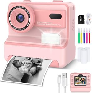 กล้องถ่ายรูปสำเร็จรูปสำหรับเด็กขายส่ง, กล้องดิจิตอลพิมพ์ภาพ HD 26MP สำหรับเด็กชายหญิง อายุ 3-12 ปี พร้อมแบตเตอรี่ 1200mAh - Product Image 1