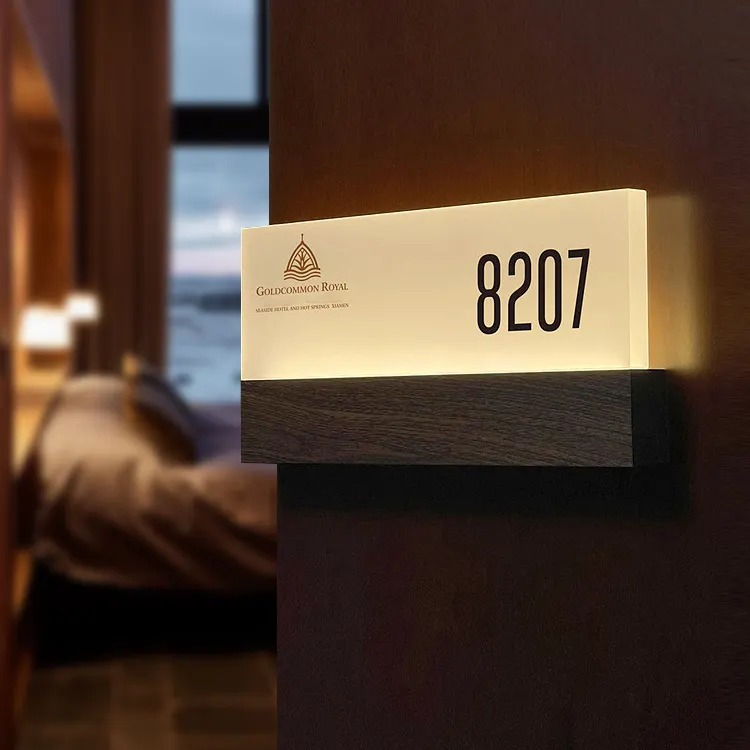 Nuovo arrivo OEM personalizzato Smart Hotel piatti unico porta numero camera segno speciale personalizzato Doorplate