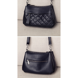Sac à bandoulière ZENOS de luxe en cuir véritable avec texture cuir, design tendance, motif diamant, sac de transport sous le bras - Product Image 6