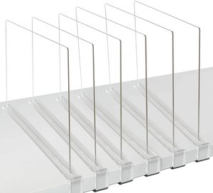 Diviseurs d'étagère multifonctionnels en plastique acrylique pour placards en bois, étagères et organisateurs - Product Image 3