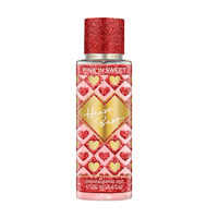 PINK in SWEET Heart Beat Blind Love 250ml Perfume Corporal con Diseño de Corazón Brillante, Spray Corporal de Alta Calidad para Mujer