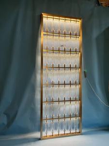 <span class=keywords><strong>Paravent</strong></span> moderne de luxe en acier inoxydable doré et verre cristal avec éclairage LED pour hall d'hôtel, salon, séparateur décoratif - Product Image 2
