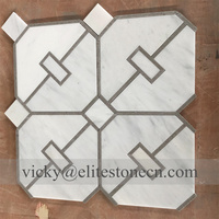 Nouvelle conception moderne de carreaux de mosaïque en marbre blanc de Carrare pour la salle de bain, la cuisine et les crédences de villa